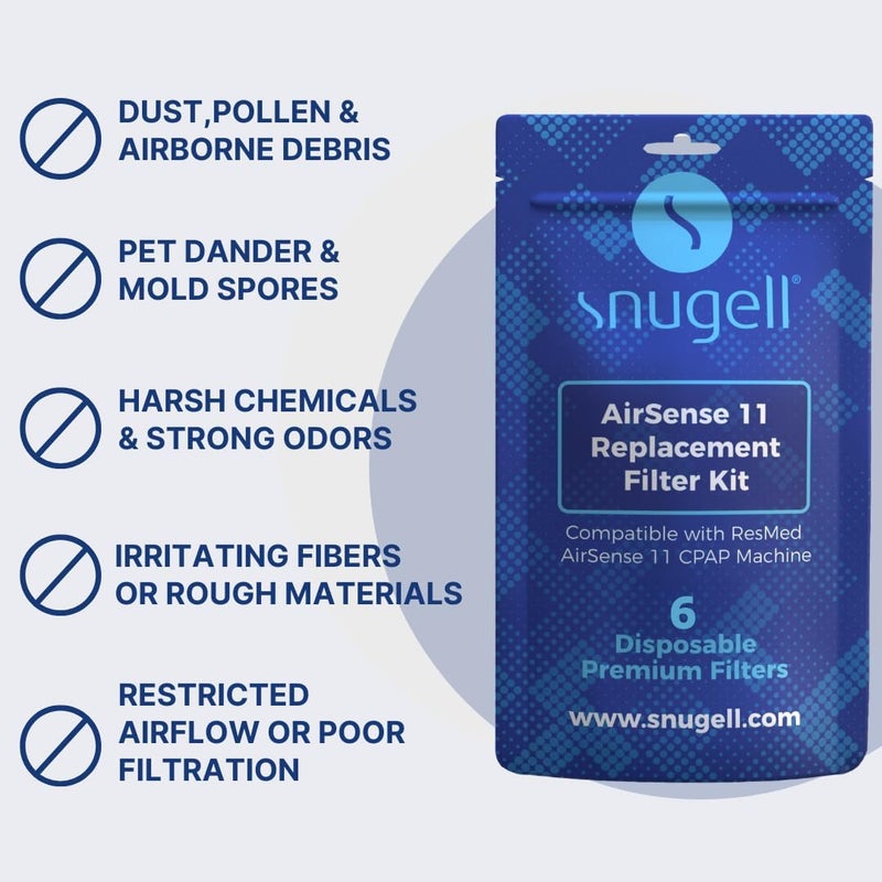 Snugell Disposable AirSense 11 CPAP Filters – 6-Pack– Designed for ResMed AirSense 11 Machines – Travel-Friendly and Easy to Install – Provides Superior Filtration for Clean, Healthy, and Purified Air - Image 5